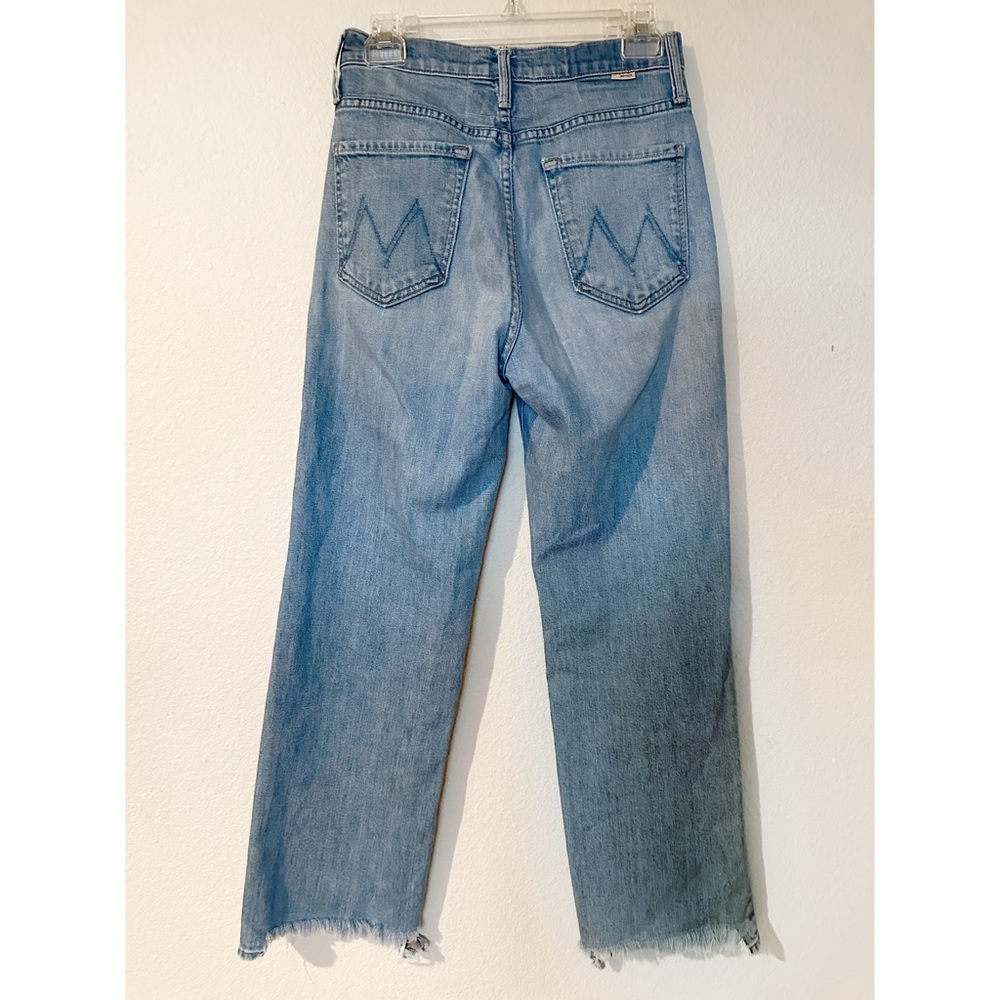 Mother Superior The Rambler Ankle Chew Post No Bills Blue Wide Leg Crop Jeans - Picture 10 of 17